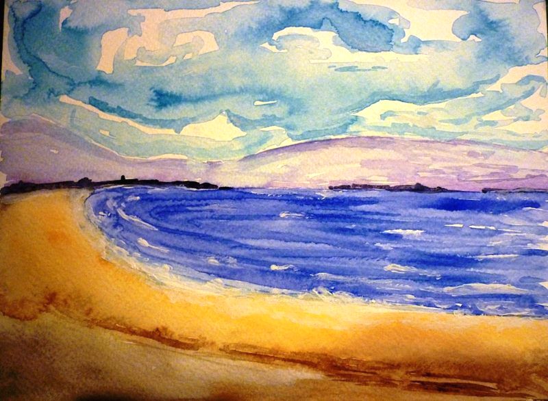 Spiaggia - Acquarello e tempera