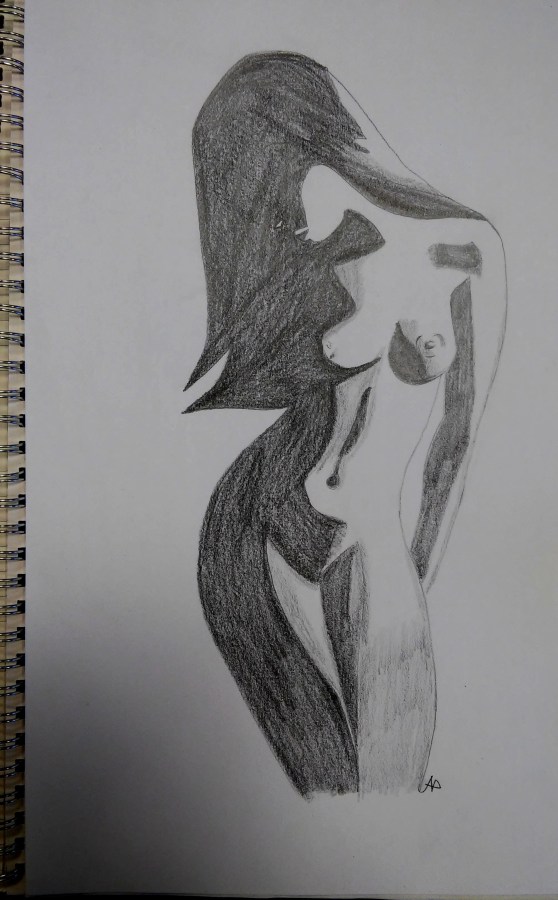 Figura in bianco e nero - grafite