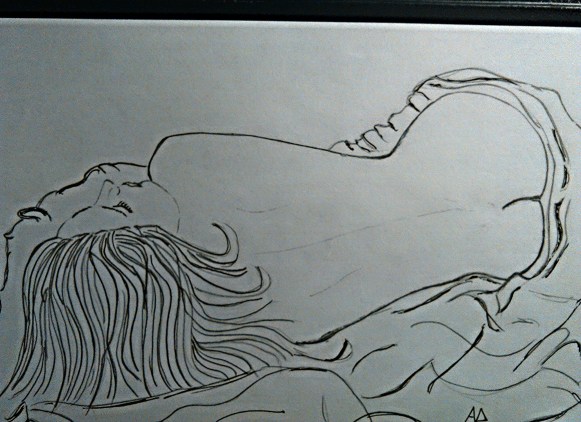 Donna che dorme - grafite su carta