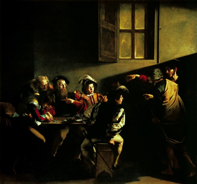 Vocazione di San Matteo - 1599/1600 olio su tela 322 x 340 cm - Caravaggio