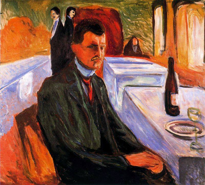1906 Autoritratto con bottiglia di vino