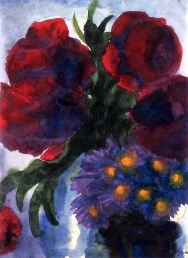 Emil Nolde Poppies and Violet Asters