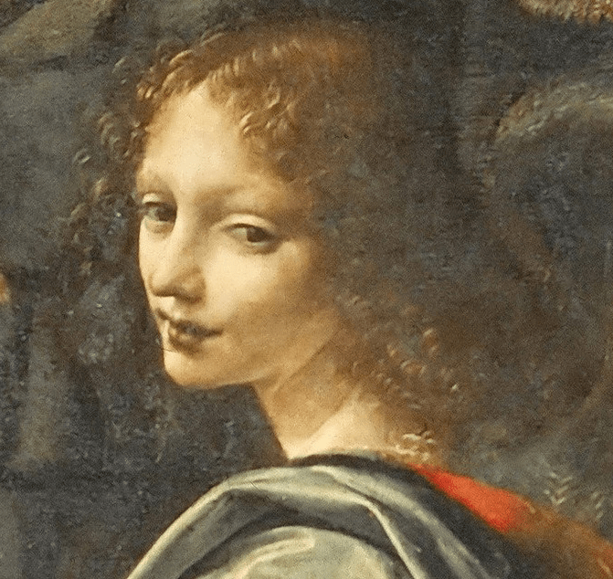 Dettaglio Volto de La Vergine delle rocce - Leonardo (Louvre)