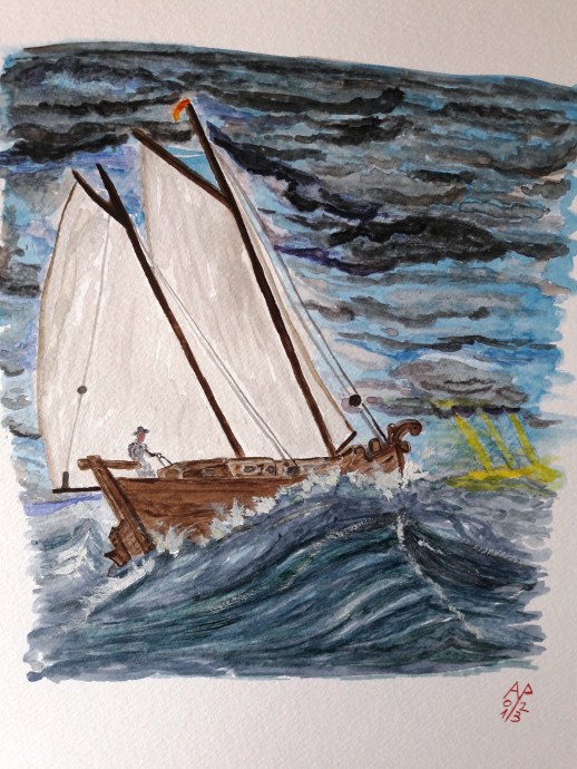 Raggi di sole - acquarello su cotone