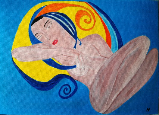 Sogno di corno - acrilico su foglio telato