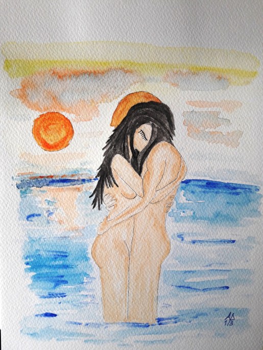 Intrecci - acquarello su cotone