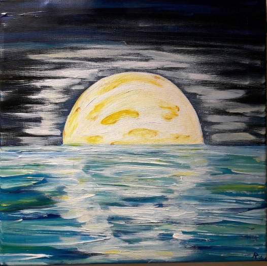 Forse una luna sul mare - acrilico su tela