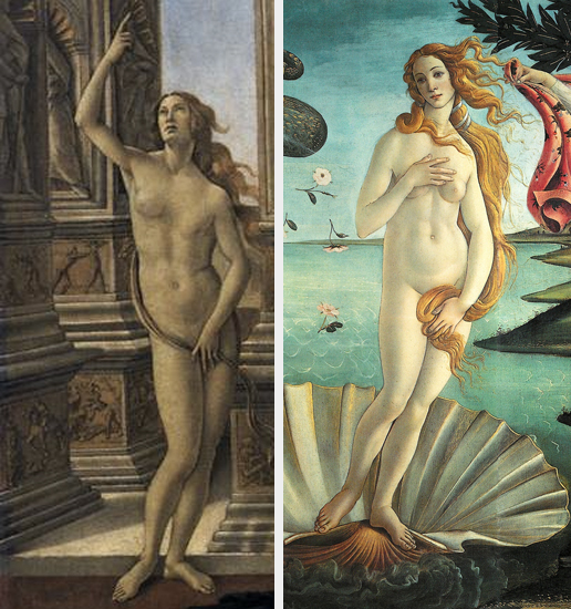 Nuda Veritas e Venus Pudica - confronto